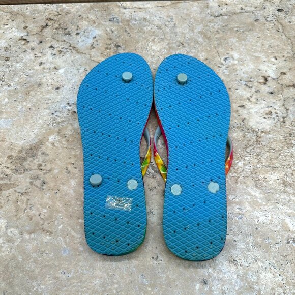 SHOWAFLOPS Flip Flop Sandals Womens Size 9/10 Multicolor Tie Dye Slides Thongs - Picture 7 of 8